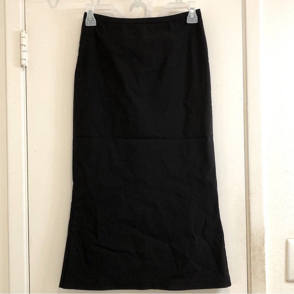SOOKI Vintage Semi-Flared Pencil Skirt 1/4 Length Rear Zip Black Size Small.